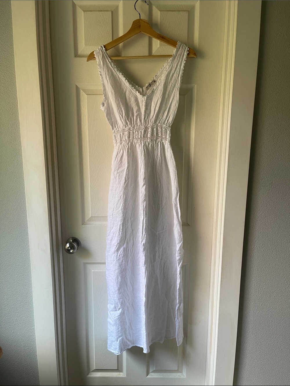 Terzo Millennio White 100% Linen Maxi Dress Italy M